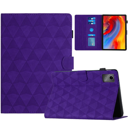 For Lenovo Tab M11/Xiaoxin Pad 11 2024 Diamond Texture Embossed Leather Smart Tablet Case(Purple) by bashfashion