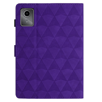For Lenovo Tab M11/Xiaoxin Pad 11 2024 Diamond Texture Embossed Leather Smart Tablet Case(Purple) by bashfashion