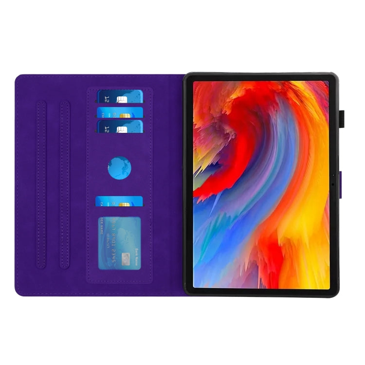 For Lenovo Tab M11/Xiaoxin Pad 11 2024 Diamond Texture Embossed Leather Smart Tablet Case(Purple) by bashfashion
