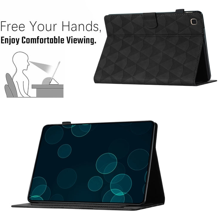 For Samsung Galaxy Tab S6 Lite P610 Diamond Texture Embossed Leather Smart Tablet Case(Black) by bashfashion