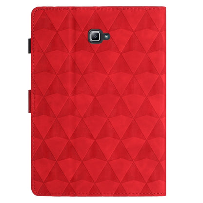 For Samsung Galaxy Tab A 10.1 2016 T580 Diamond Texture Embossed Leather Smart Tablet Case(Red) by bashfashion
