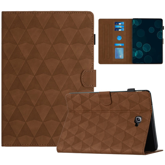 For Samsung Galaxy Tab A 10.1 2016 T580 Diamond Texture Embossed Leather Smart Tablet Case(Brown) by bashfashion