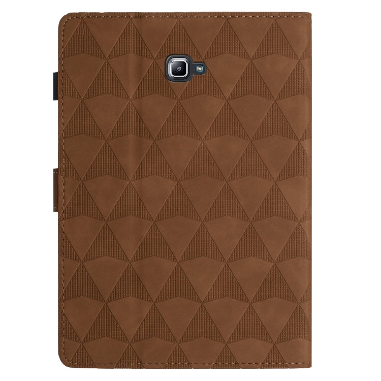 For Samsung Galaxy Tab A 10.1 2016 T580 Diamond Texture Embossed Leather Smart Tablet Case(Brown) by bashfashion