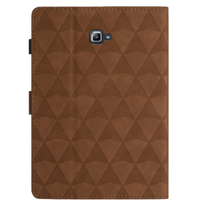 For Samsung Galaxy Tab A 10.1 2016 T580 Diamond Texture Embossed Leather Smart Tablet Case(Brown) by bashfashion