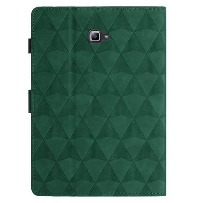 For Samsung Galaxy Tab A 10.1 2016 T580 Diamond Texture Embossed Leather Smart Tablet Case(Green) by bashfashion