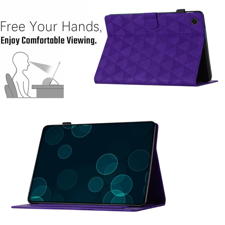 For Samsung Galaxy Tab A11+ / A9+ Diamond Texture Embossed Leather Smart Tablet Case(Purple) by bashfashion