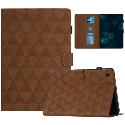 For Samsung Galaxy Tab A11+ / A9+ Diamond Texture Embossed Leather Smart Tablet Case(Brown) by bashfashion