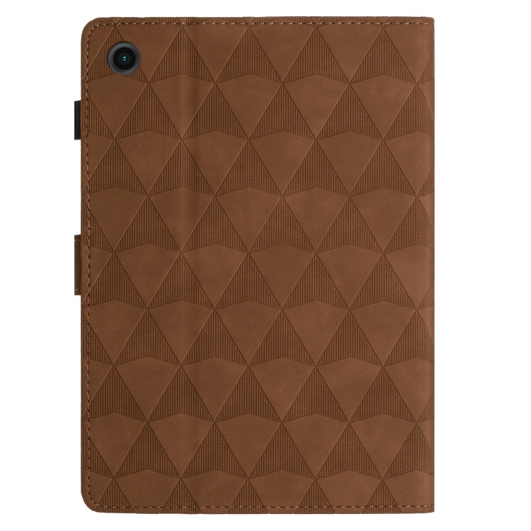 For Samsung Galaxy Tab A11+ / A9+ Diamond Texture Embossed Leather Smart Tablet Case(Brown) by bashfashion