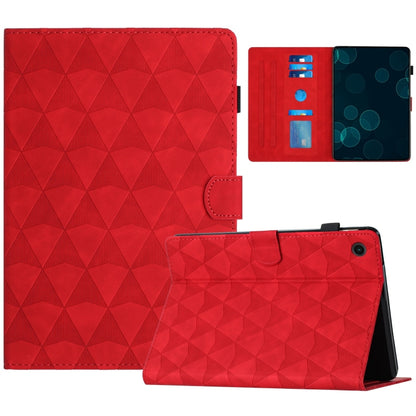 For Samsung Galaxy Tab A11 / A9 Diamond Texture Embossed Leather Tablet Case(Red) by bashfashion