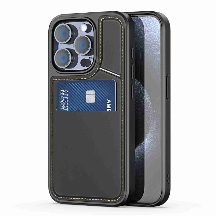 For iPhone 15 Pro Max DUX DUCIS Rafi II Series MagSafe Magnetic Holder RFID Phone Case(Black) by DUX DUCIS