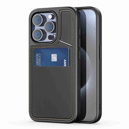 For iPhone 15 Pro Max DUX DUCIS Rafi II Series MagSafe Magnetic Holder RFID Phone Case(Black) by DUX DUCIS