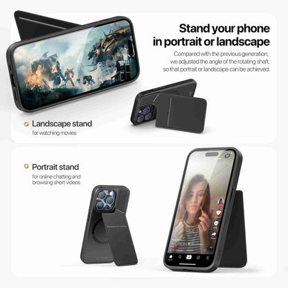 For iPhone 13 Pro DUX DUCIS Rafi II Series MagSafe Magnetic Holder RFID Phone Case(Black) by DUX DUCIS