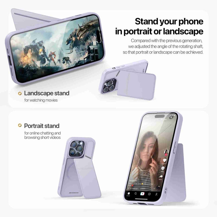 For iPhone 13 Pro DUX DUCIS Rafi II Series MagSafe Magnetic Holder RFID Phone Case(Purple) by DUX DUCIS