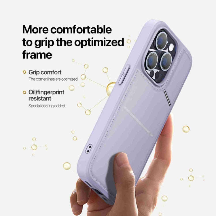 For iPhone 13 Pro DUX DUCIS Rafi II Series MagSafe Magnetic Holder RFID Phone Case(Purple) by DUX DUCIS