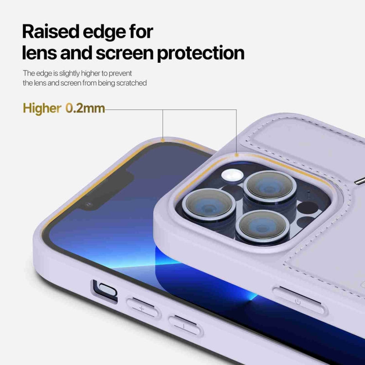 For iPhone 13 Pro DUX DUCIS Rafi II Series MagSafe Magnetic Holder RFID Phone Case(Purple) by DUX DUCIS