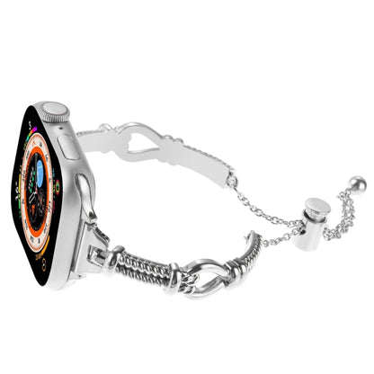For Apple Watch Series 8 41mm Twist Metal Bracelet Chain Watch Band(Silver) by bashfashion