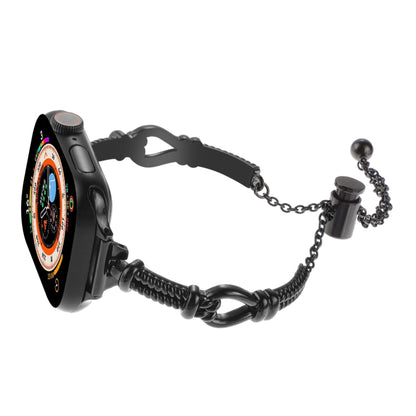 For Apple Watch Series 6 40mm Twist Metal Bracelet Chain Watch Band(Black) by bashfashion