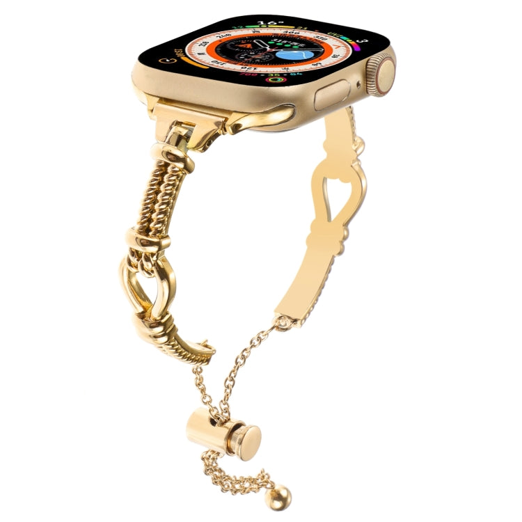 For Apple Watch Series 4 40mm Twist Metal Bracelet Chain Watch Band(Gold) by bashfashion