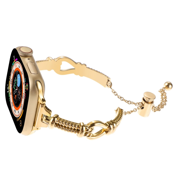 For Apple Watch Series 4 40mm Twist Metal Bracelet Chain Watch Band(Gold) by bashfashion