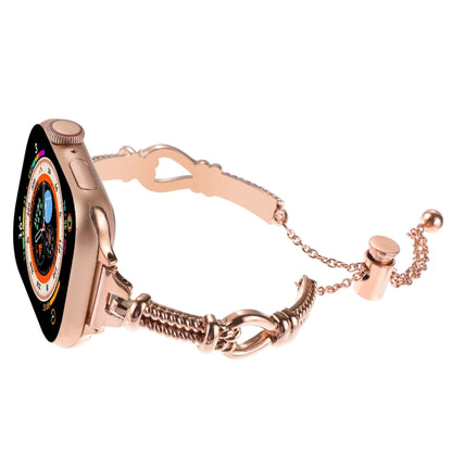 For Apple Watch Series 4 40mm Twist Metal Bracelet Chain Watch Band(Rose Gold) by bashfashion