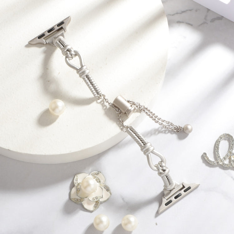 For Apple Watch Series 4 40mm Twist Metal Bracelet Chain Watch Band(Starlight) by bashfashion