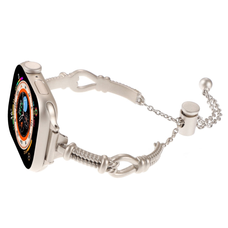 For Apple Watch Series 4 40mm Twist Metal Bracelet Chain Watch Band(Starlight) by bashfashion