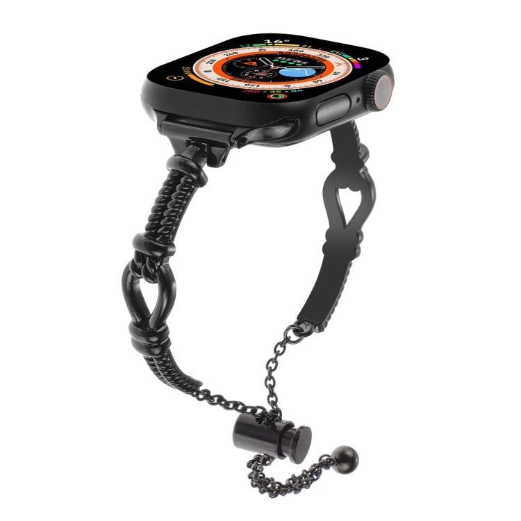 For Apple Watch Series 3 38mm Twist Metal Bracelet Chain Watch Band(Black) by bashfashion