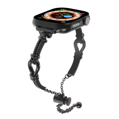 For Apple Watch Series 3 38mm Twist Metal Bracelet Chain Watch Band(Black) by bashfashion