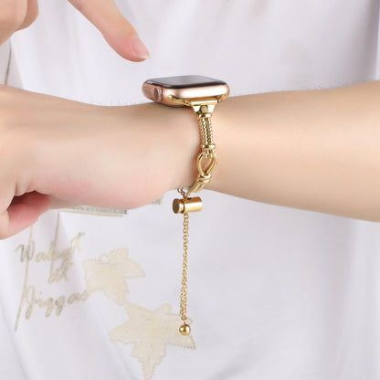 For Apple Watch Series 2 38mm Twist Metal Bracelet Chain Watch Band(Gold) by bashfashion