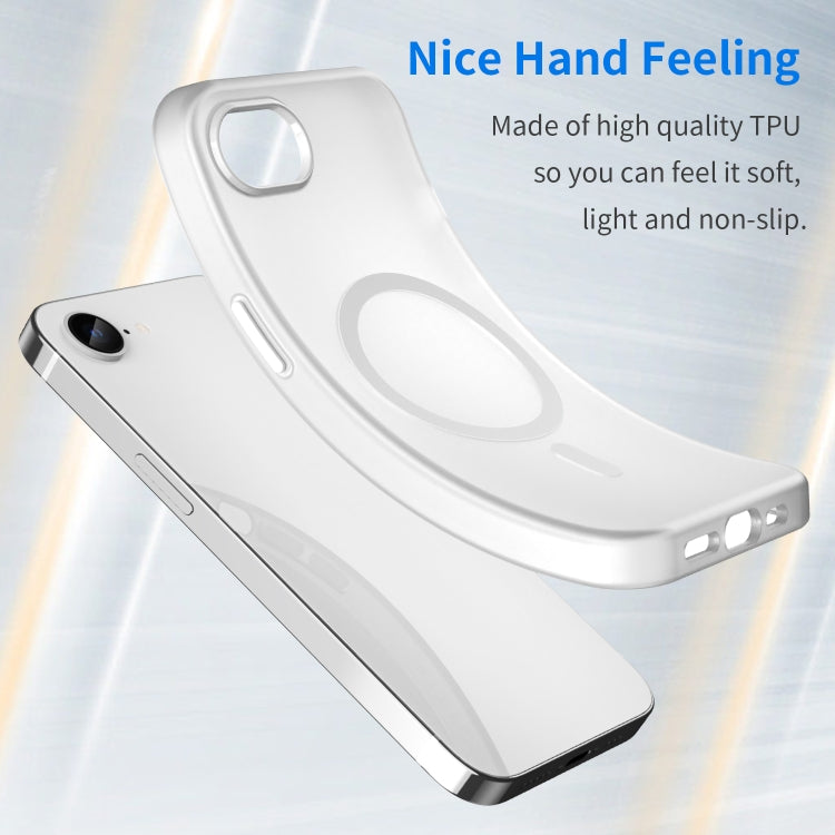 For iPhone 16e MagSafe Frosted Translucent TPU + PC Full Coverage Phone Case(White) by bashfashion