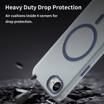 For iPhone 16e MagSafe Frosted Translucent TPU + PC Full Coverage Phone Case(Dark Blue) by bashfashion