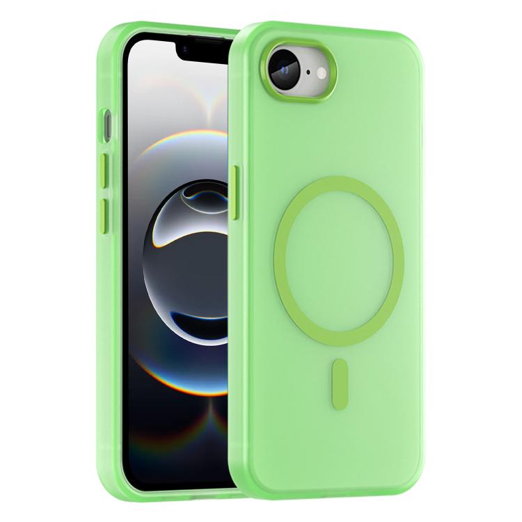 For iPhone 16e MagSafe Frosted Translucent TPU + PC Full Coverage Phone Case(Green) by bashfashion