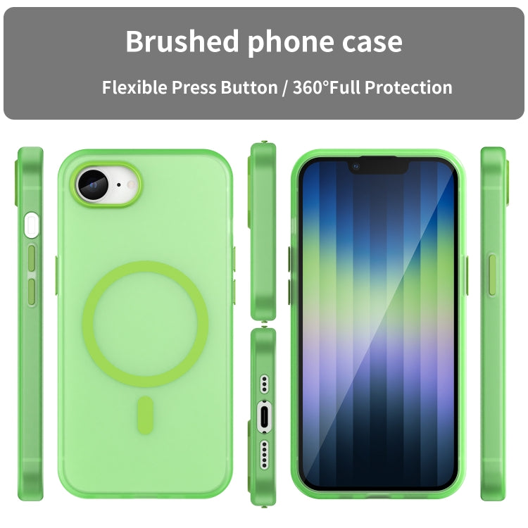 For iPhone 16e MagSafe Frosted Translucent TPU + PC Full Coverage Phone Case(Green) by bashfashion