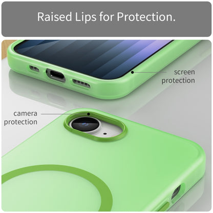 For iPhone 16e MagSafe Frosted Translucent TPU + PC Full Coverage Phone Case(Green) by bashfashion