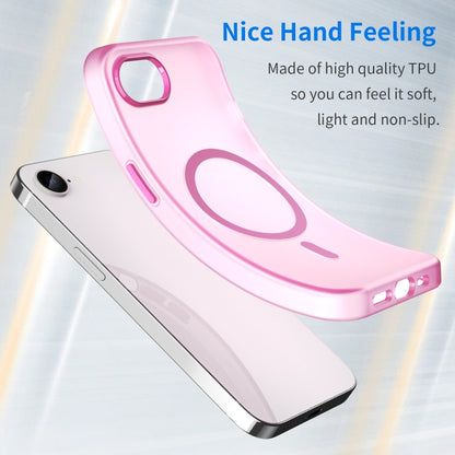 For iPhone 16e MagSafe Frosted Translucent TPU + PC Full Coverage Phone Case(Pink) by bashfashion