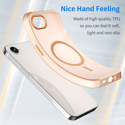 For iPhone 16e MagSafe Frosted Translucent TPU + PC Full Coverage Phone Case(Orange) by bashfashion