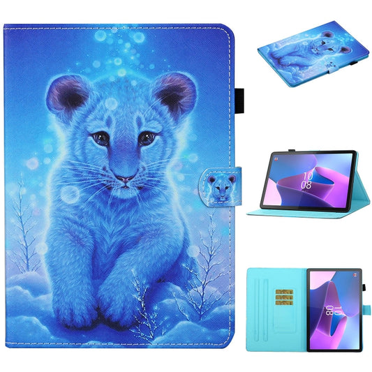 For Lenovo Tab P12 2023 / TB370FU Coloured Drawing Stitching Smart Leather Tablet Case(Little Tiger) by bashfashion