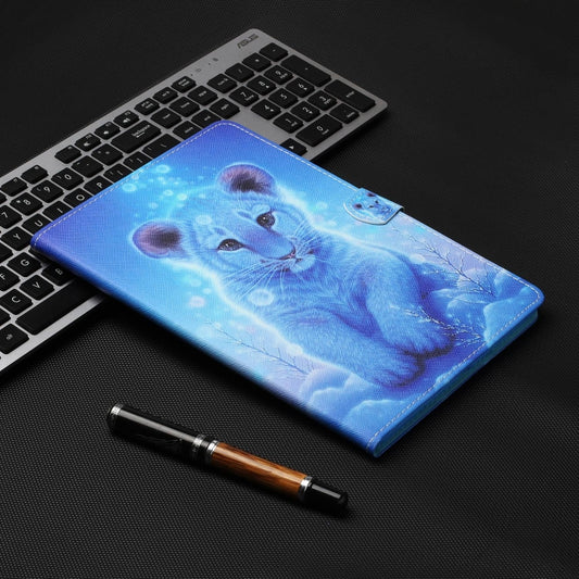 For Lenovo Tab P12 2023 / TB370FU Coloured Drawing Stitching Smart Leather Tablet Case(Little Tiger) by bashfashion