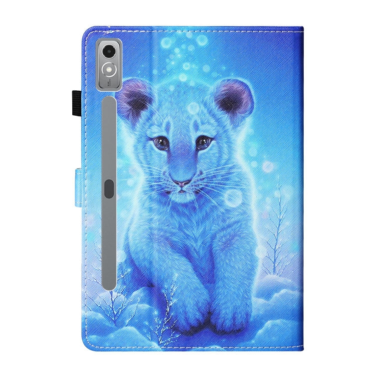 For Lenovo Tab P12 2023 / TB370FU Coloured Drawing Stitching Smart Leather Tablet Case(Little Tiger) by bashfashion