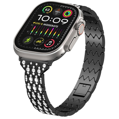 For Apple Watch Ultra 2 49mm Devil Eye Diamond Bracelet Metal Watch Band(Black) by bashfashion