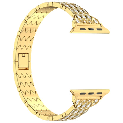 For Apple Watch Ultra 2 49mm Devil Eye Diamond Bracelet Metal Watch Band(Gold) by bashfashion