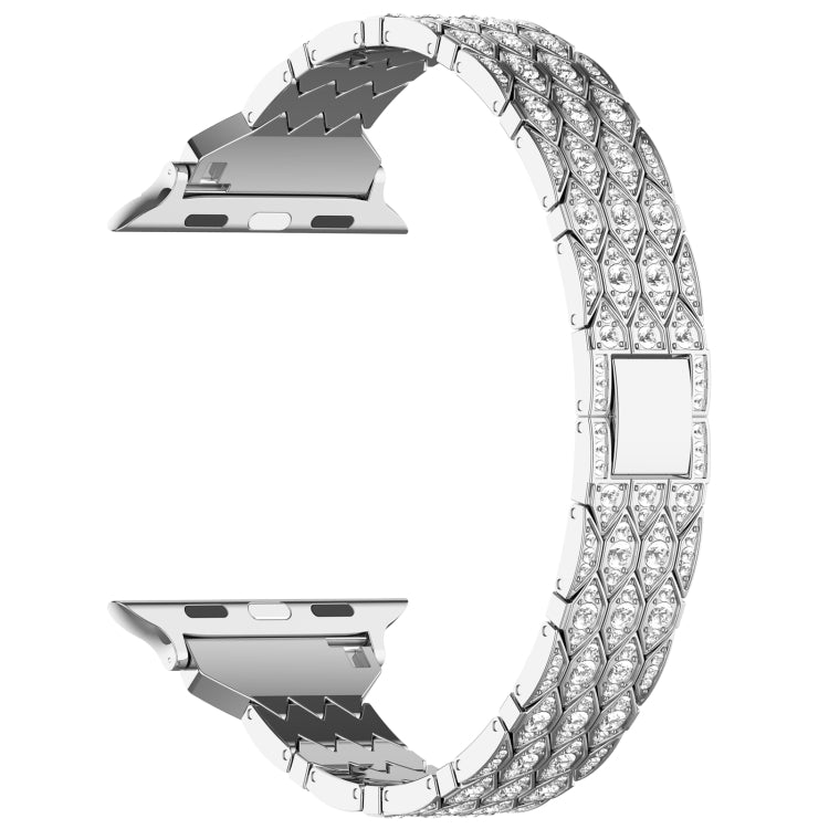 For Apple Watch Ultra 2 49mm Devil Eye Diamond Bracelet Metal Watch Band(Silver) by bashfashion