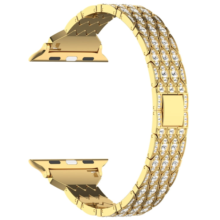 For Apple Watch Series 9 45mm Devil Eye Diamond Bracelet Metal Watch Band(Gold) by bashfashion