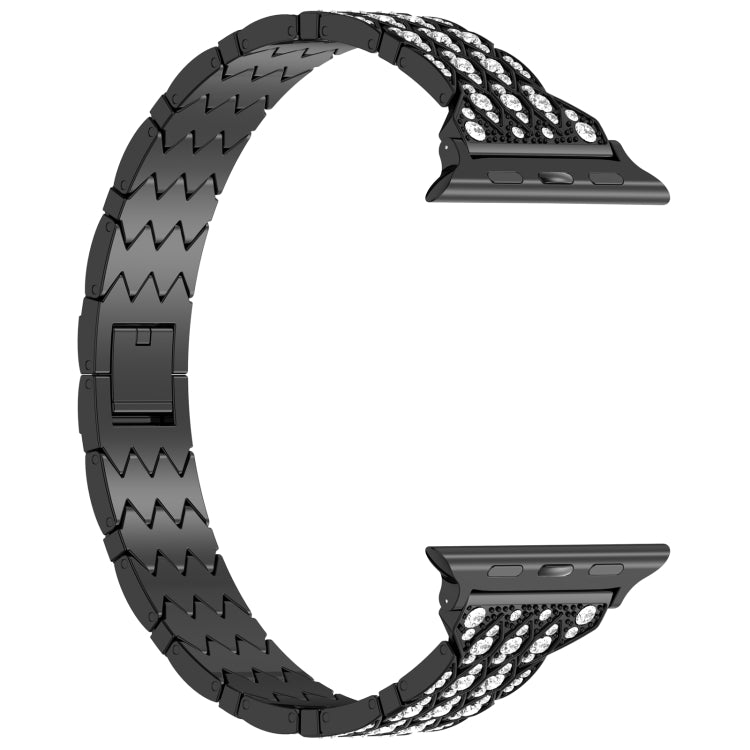For Apple Watch Ultra 49mm Devil Eye Diamond Bracelet Metal Watch Band(Black) by bashfashion