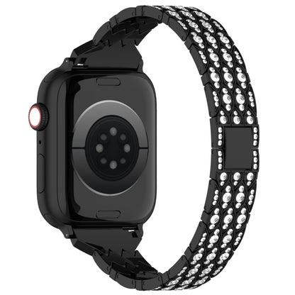 For Apple Watch Series 8 41mm Devil Eye Diamond Bracelet Metal Watch Band(Black) by bashfashion