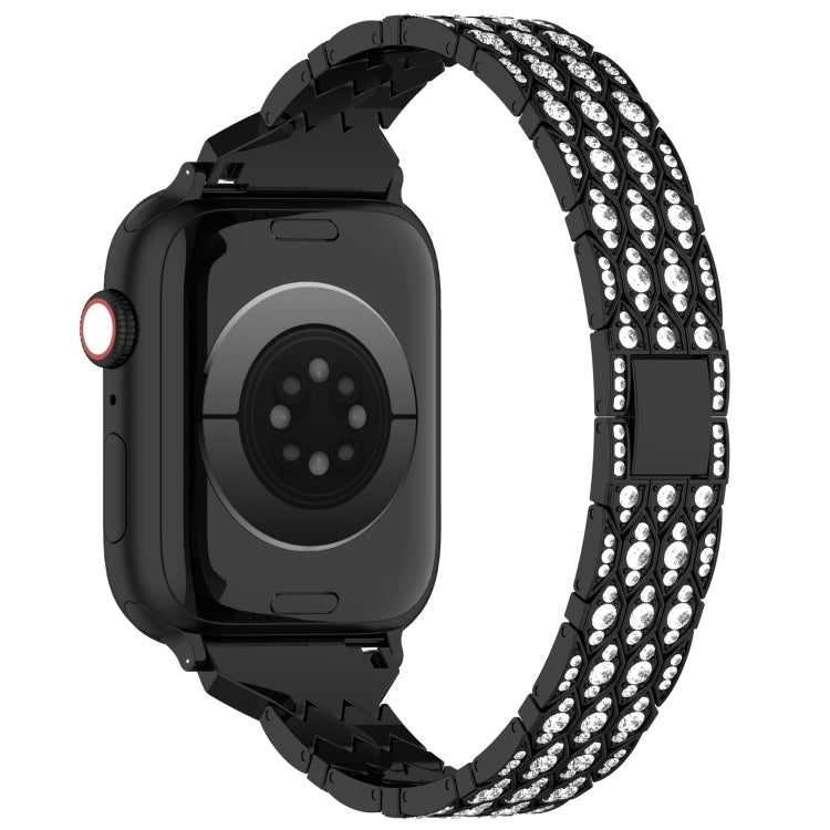 For Apple Watch SE 2022 40mm Devil Eye Diamond Bracelet Metal Watch Band(Black) by bashfashion