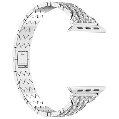 For Apple Watch Series 7 45mm Devil Eye Diamond Bracelet Metal Watch Band(Silver) by bashfashion