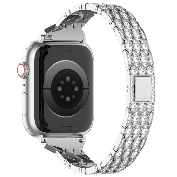 For Apple Watch SE 40mm Devil Eye Diamond Bracelet Metal Watch Band(Silver) by bashfashion