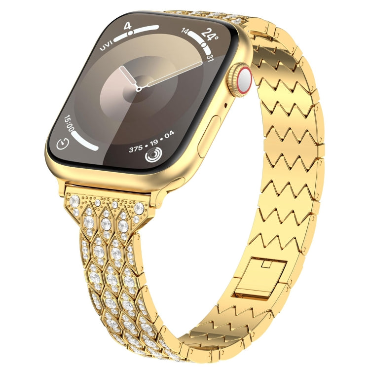 For Apple Watch Series 4 40mm Devil Eye Diamond Bracelet Metal Watch Band(Gold) by bashfashion