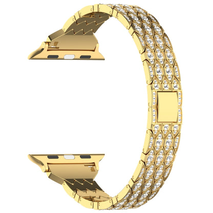For Apple Watch Series 3 38mm Devil Eye Diamond Bracelet Metal Watch Band(Gold) by bashfashion